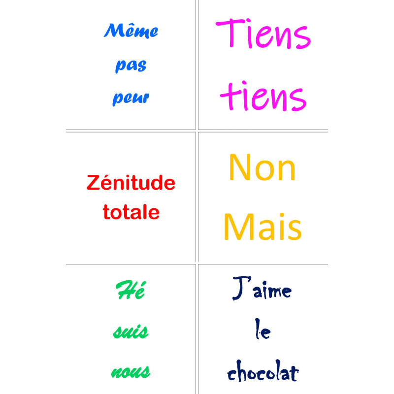 LOT DE 6 PANNEAUX ESSUIE TOUT 25X25 cm PETITS MOTS 1