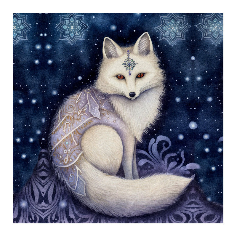 PANNEAU POLYESTER RENARD DES NEIGES 35x35 cm