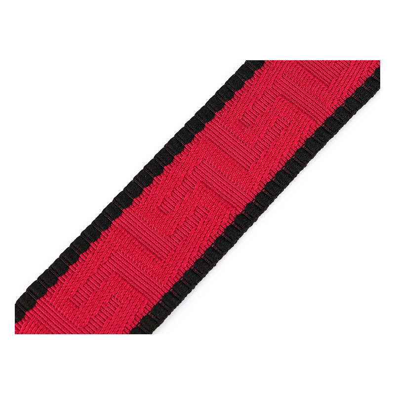Sangle polyester rouge bord noir 38 mm