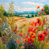 PANNEAU POLYESTER DEUX COQUELICOTS 45x45 cm