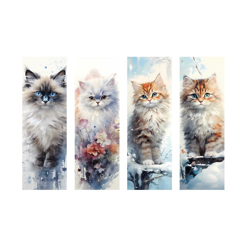 PANNEAU VELOURS RAS MARQUE PAGE CHATS 1 18x27 cm