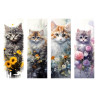 PANNEAU VELOURS RAS MARQUE PAGE CHATS 2 18x27 cm