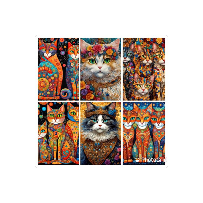 LOT DE 6 PANNEAUX MICRFOBRE 20X20 cm CHATS MULTI