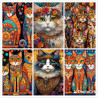 LOT DE 6 PANNEAUX MICRFOBRE 20X20 cm CHATS MULTI