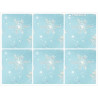 LOT DE 6 PANNEAUX MICROFIBRE 25X25 cm ETOILES FOND BLEU