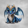 PANNEAU POLYESTER IMPERMEABLE MINI DRAGON BLEU 20x20 cm