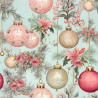 COUPON VELOURS RAS NOEL BOULE ROSE 65x50 cm