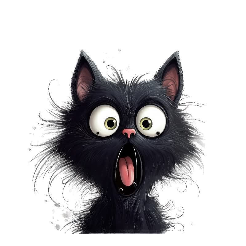 PANNEAU POLYESTER 25x25 cm CHAT NOIR ET BLANC SURPRIS