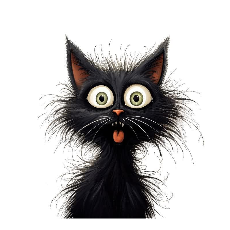 PANNEAU POLYESTER 25x25 cm CHAT NOIR ET BLANC BOUCHE BEE FOND BLANC