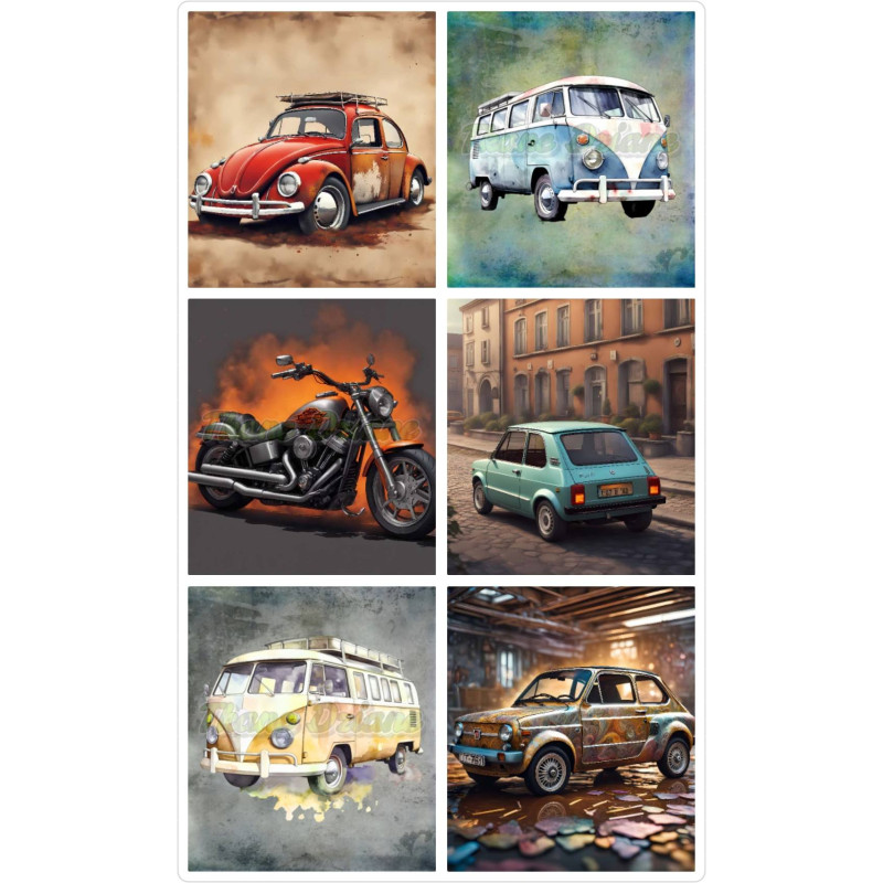 LOT DE 6 PANNEAUX MICROFIBRE VEHICULES  25X25 cm