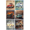 LOT DE 6 PANNEAUX MICROFIBRE VEHICULES  25X25 cm