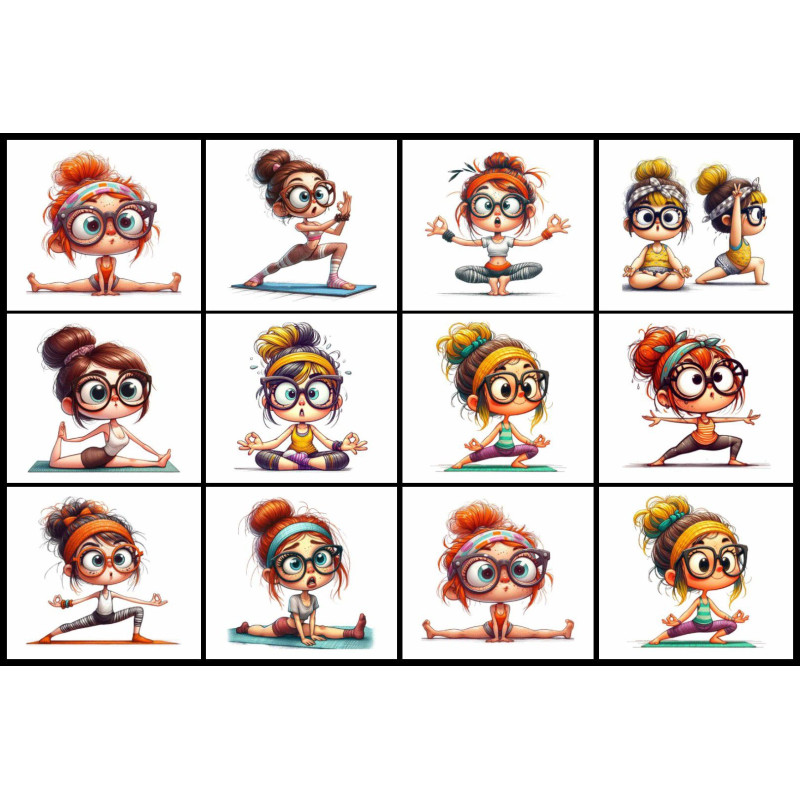 LOT DE 12 PANNEAUX MICROFIBRE 12X12 cm YOGA