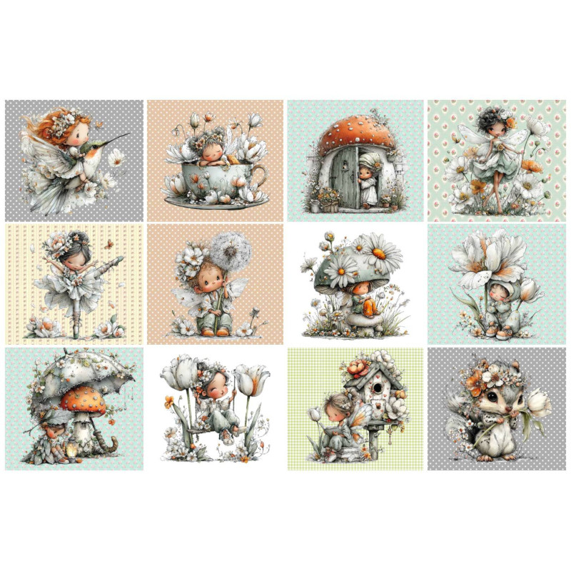 FEE PASTEL 12 panneaux 12x12 cm microfibre