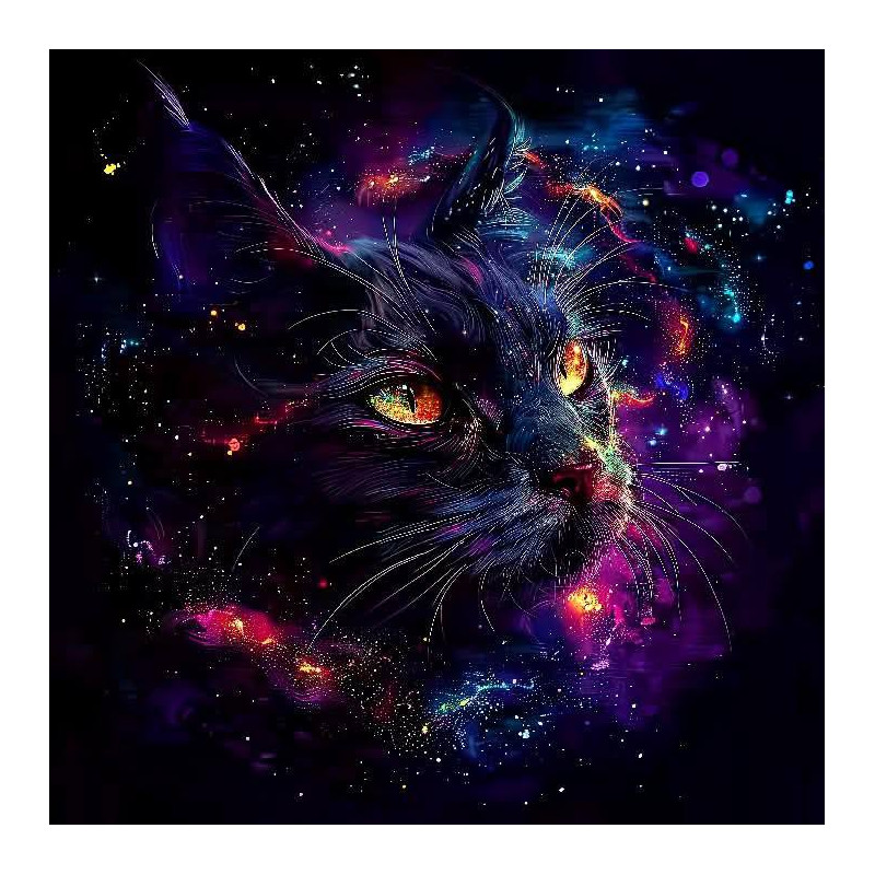 panneau 15x15 cm velours tapissier CHAT PORTRAIT