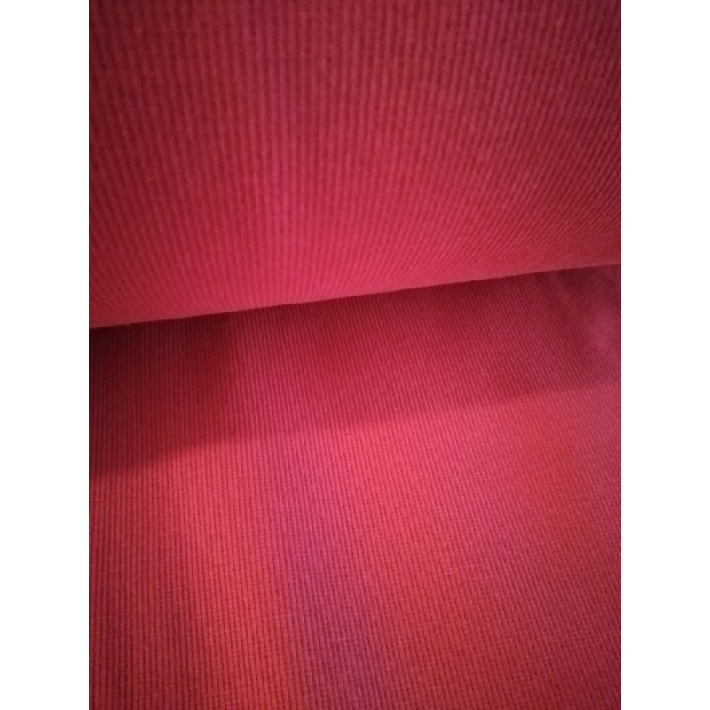 Bord côte rouge côtelé oeko tex - laize 80 cms * 2