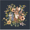 Panneau lapin et fleurs polyester oeko tex