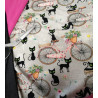 Chat à vélo fleuri jersey bouclette