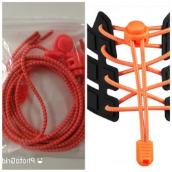 Lot lacets élastiques et accessoires orange fluo