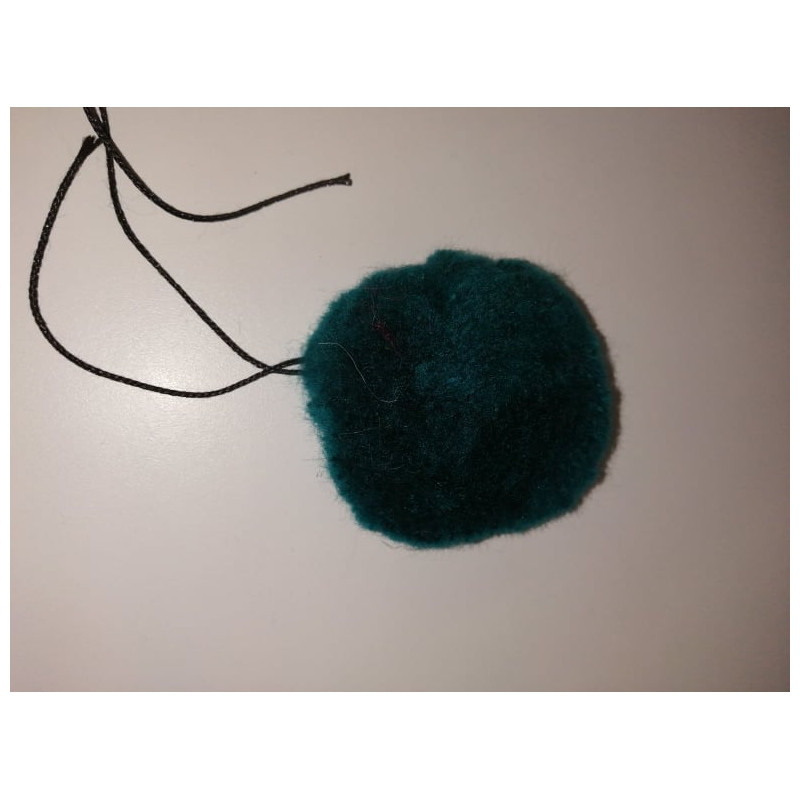 Pompon laine bleu pétrole