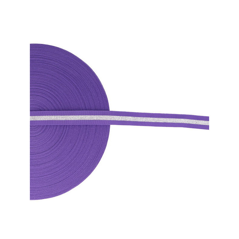 Sangle violet argent serge 25 mm