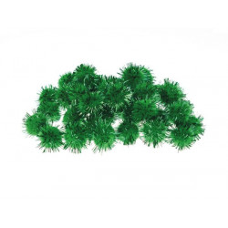 Pompon lurex vert 2 cms
