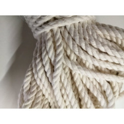 Corde tressée coton blanc 5 mm