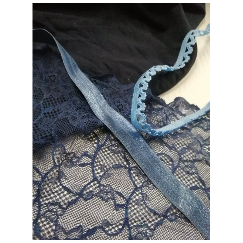 Kit lingerie dentelle bleu