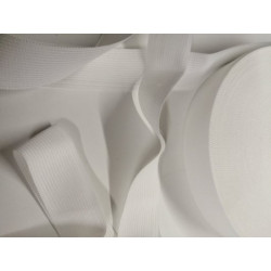 biais / sangle tricoté blanc 30 mm