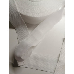 biais / sangle tricoté blanc 40 mm
