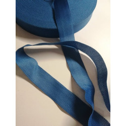 biais / sangle tricoté bleu 25 mm