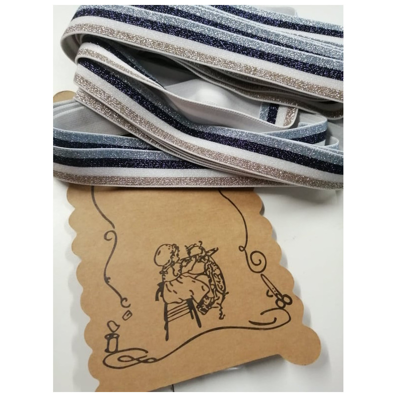 Elastique tissé chainette or double face lurex 25 mm