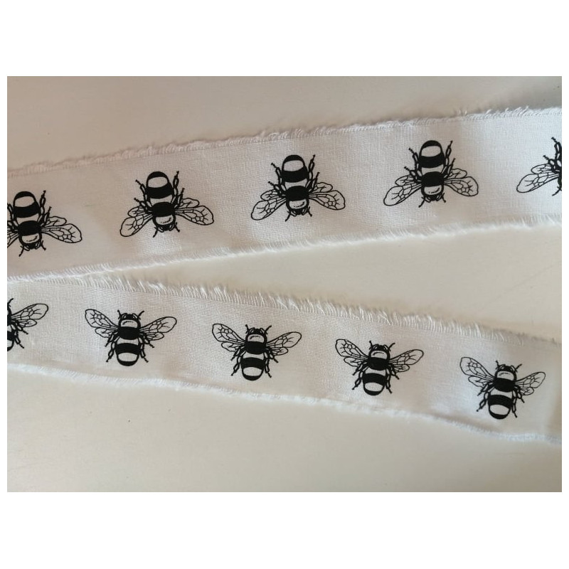 Ruban coton abeilles 45 mm
