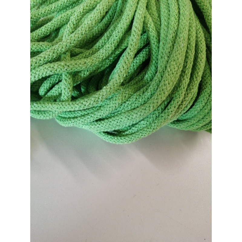 Cordon coton vert clair 5 mm