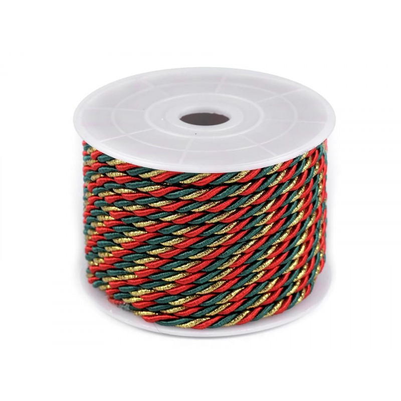 Cordon tricolore lurex 4 mm