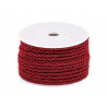 Cordon torsadé rouge fort brillant 3mm