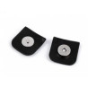 FERMOIRS MAGNETIQUES SUR SIMILI  31x31 mm noir/argent