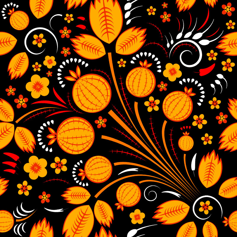 JERSEY POLYESTER PREMIUM FLEURS ORANGES