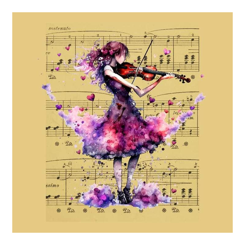 PANNEAU VELOURS RAS VIOLONISTE 45x45 cm