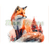 PANNEAU MICROFIBRE RENARD HIVERNAL 60x60 cm